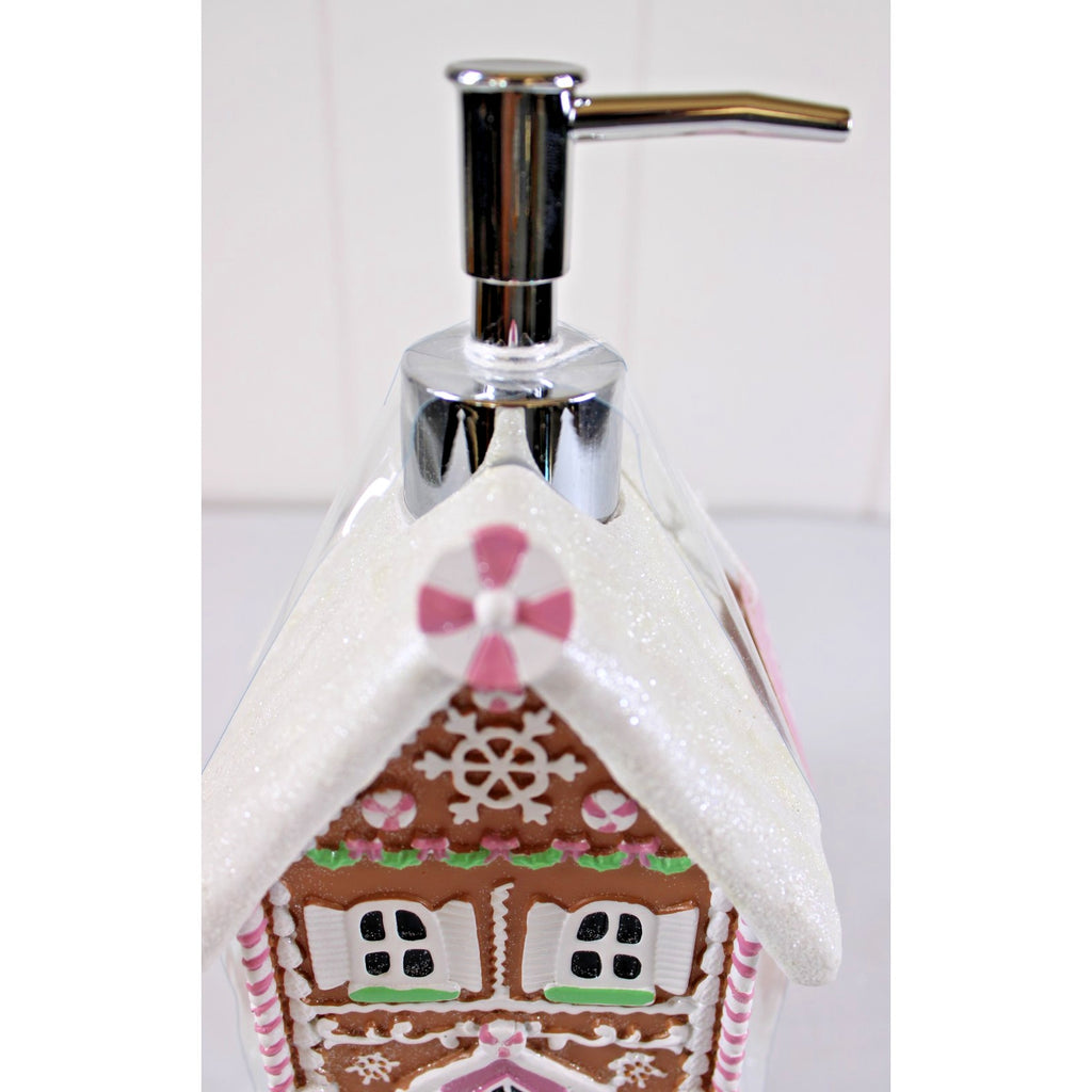 Large Glittery Gingerbread Cookie House Christmas Soap Lotion Dispenser New