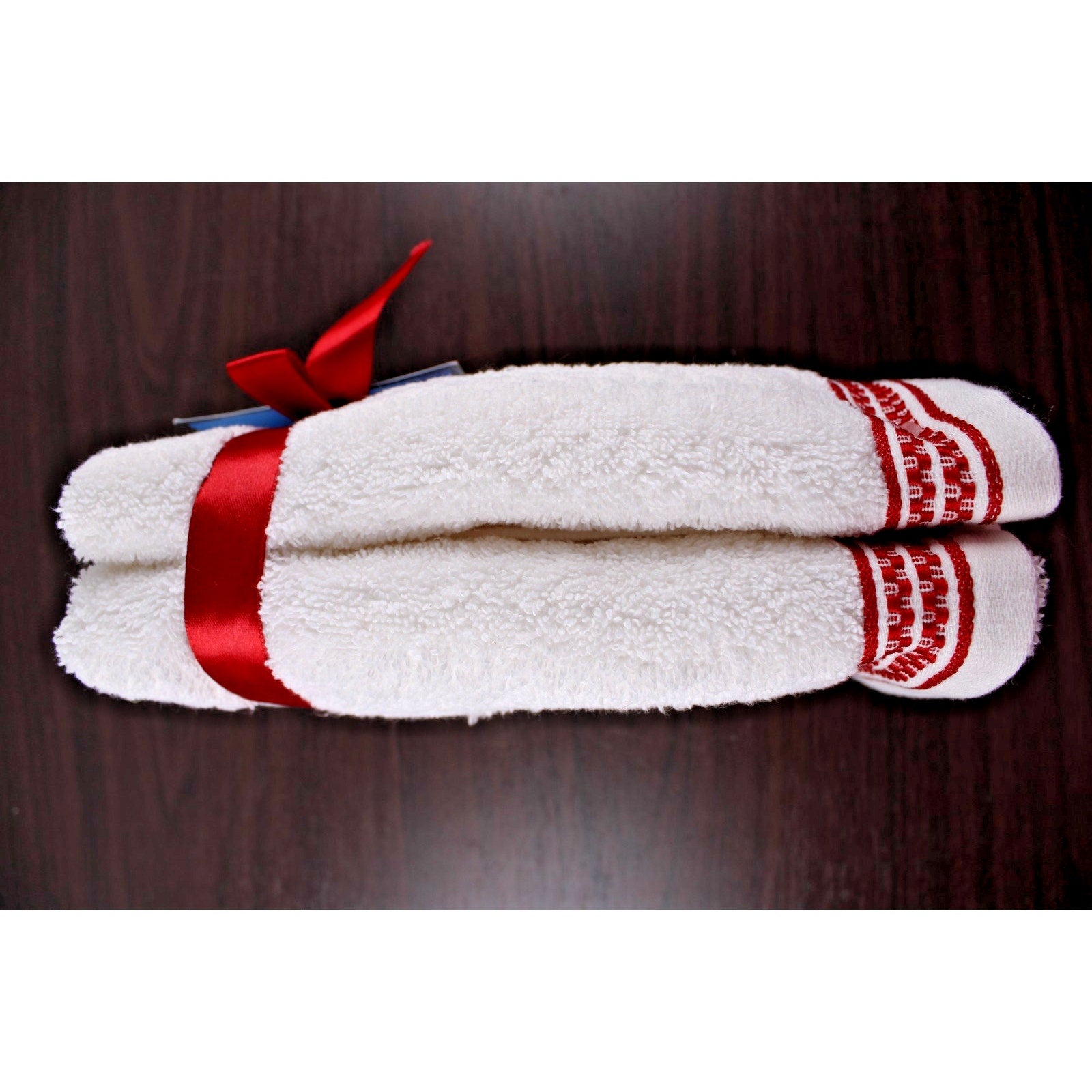 Gingerbread Man Santa Plush Set of 2 Embroidered Turkish Hand Towels ~ Farmhouse