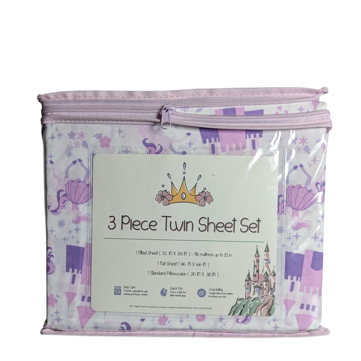 Little Poppy- Castles, Unicorns, Princes, 3-pc TWIN Sheet Set - New