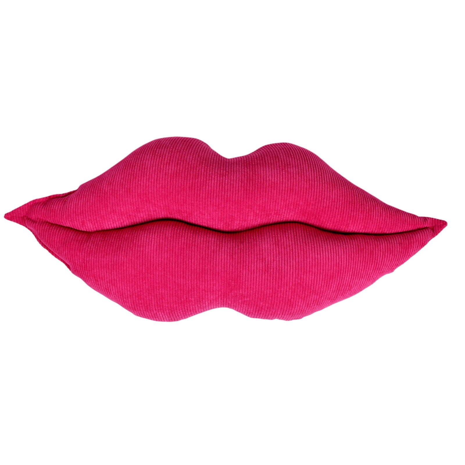 Corduroy Lip Shaped Throw Pillow Cushion Hot Pink - 24 x 10 inches