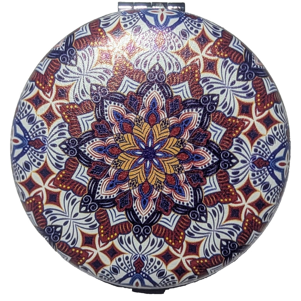 Pocket Mirror for Women Small Travel Mirror Magnifying Mandala Designs Flowers