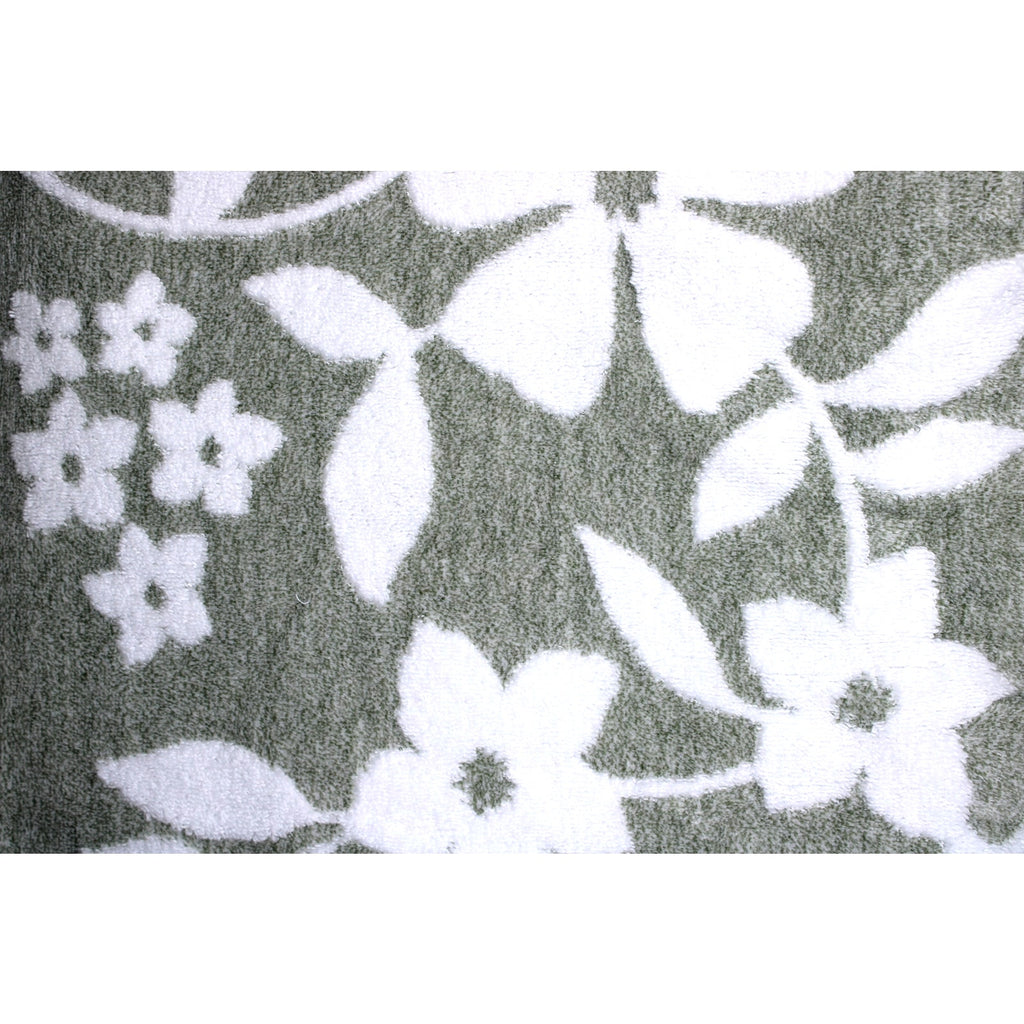 Papyrus 4 pc Bath & Hand Towel Set Green White Floral Soft Cotton Velour - NEW