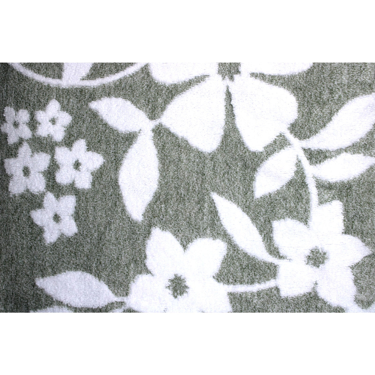 Papyrus 4 pc Bath & Hand Towel Set Green White Floral Soft Cotton Velour - NEW