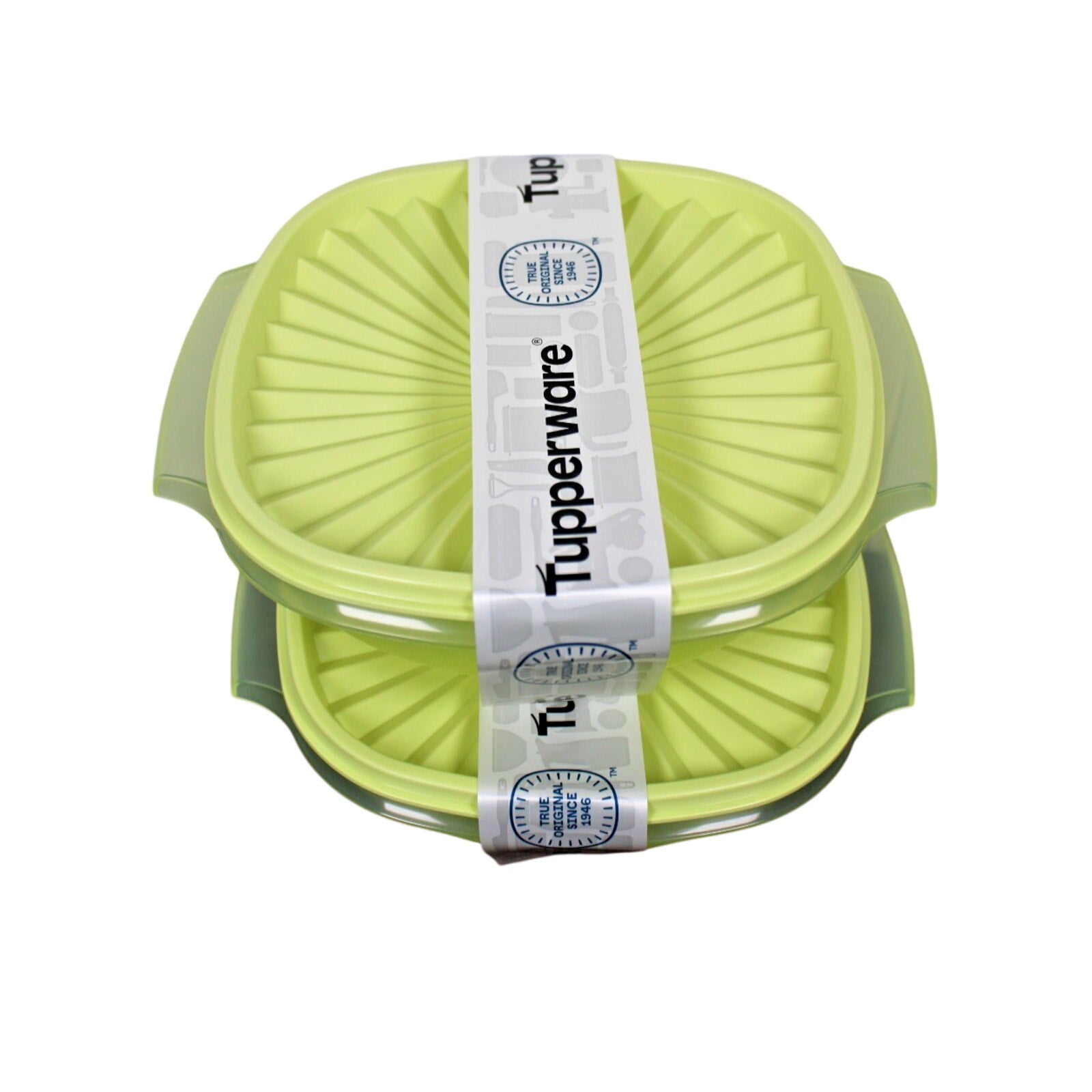 2pc Tupperware Servalier Bowl 5.25/ 1.3L Cups Lemon/Lime With Matching Seal