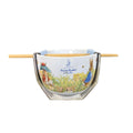 Beatrix Potter PETER RABBIT White Ceramic Noodle/Soup Bowl w/Chopsticks - NEW