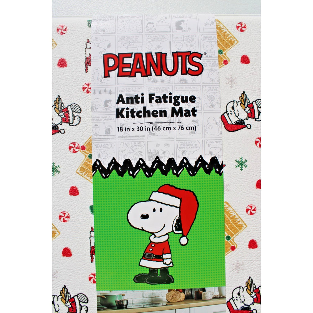 Peanuts Anti Fatigue Kitchen Mat 18”x30” Snoopy Christmas Gingerbread Doghouse
