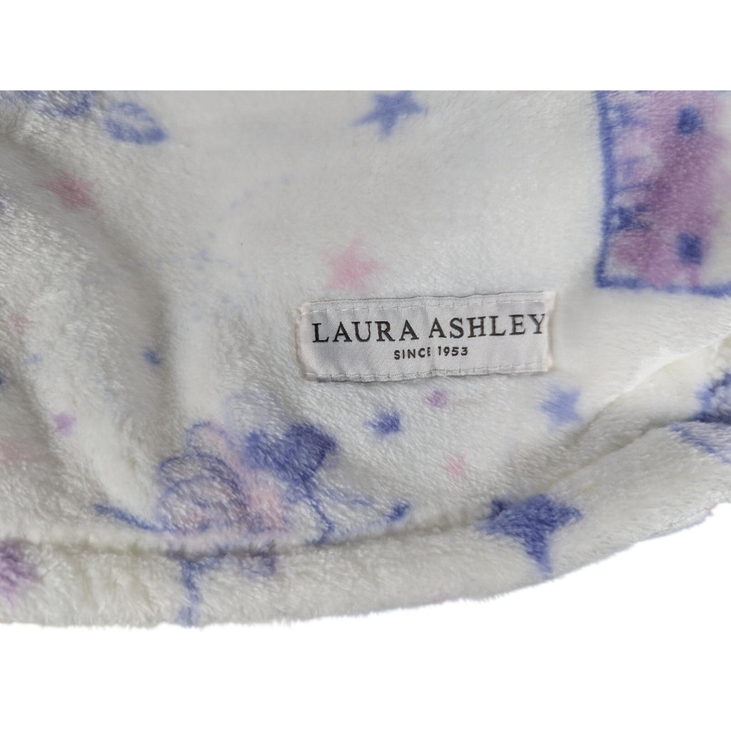 LAURA ASHLEY Plush Throw Kids 50"x60" Castles, Stars, Crown, Fairies, Wand New