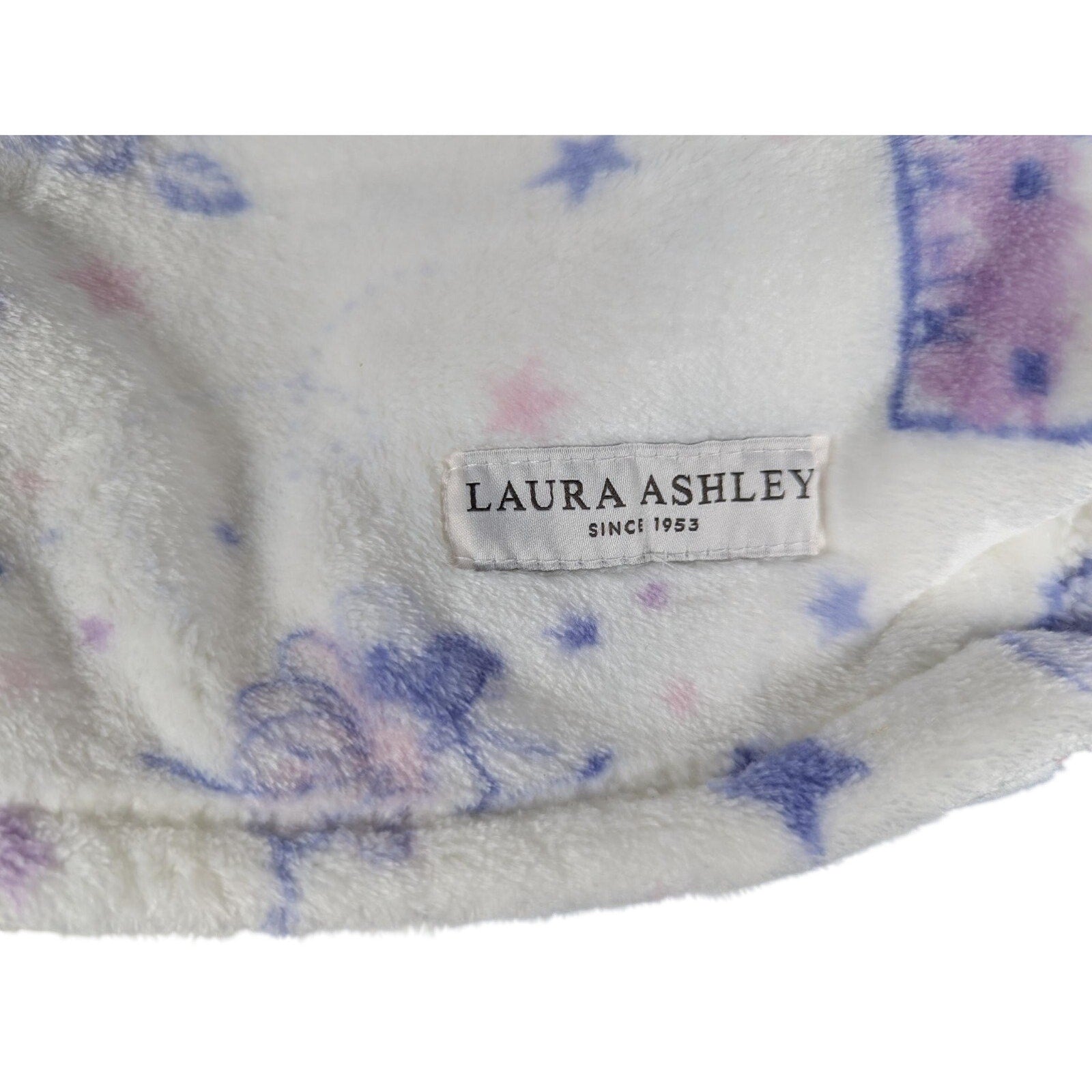 LAURA ASHLEY Plush Throw Kids 50"x60" Castles, Stars, Crown, Fairies, Wand New