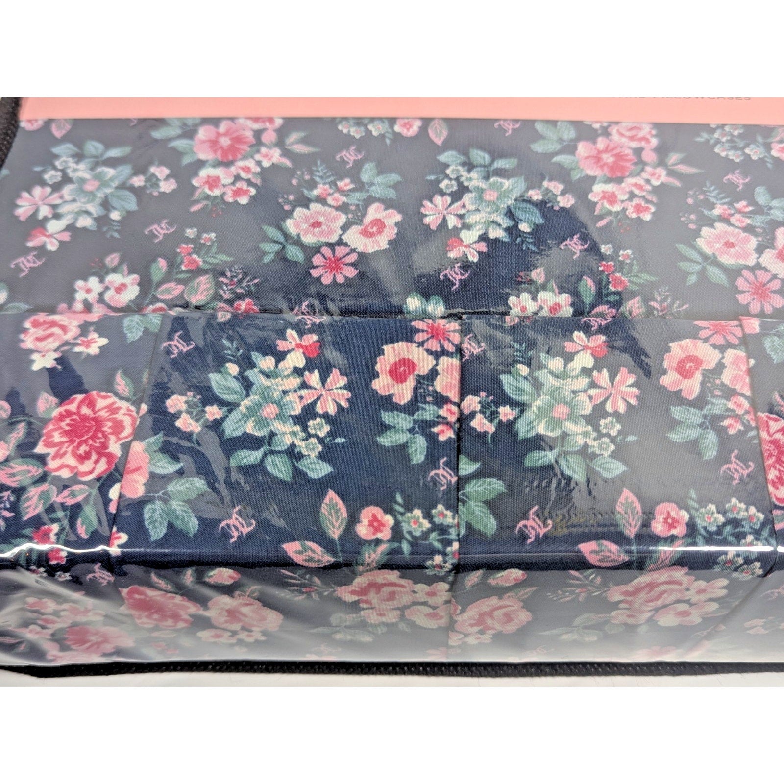 Juicy Couture Floral Roses Navy 6PC Queen Sheet Set JC logos