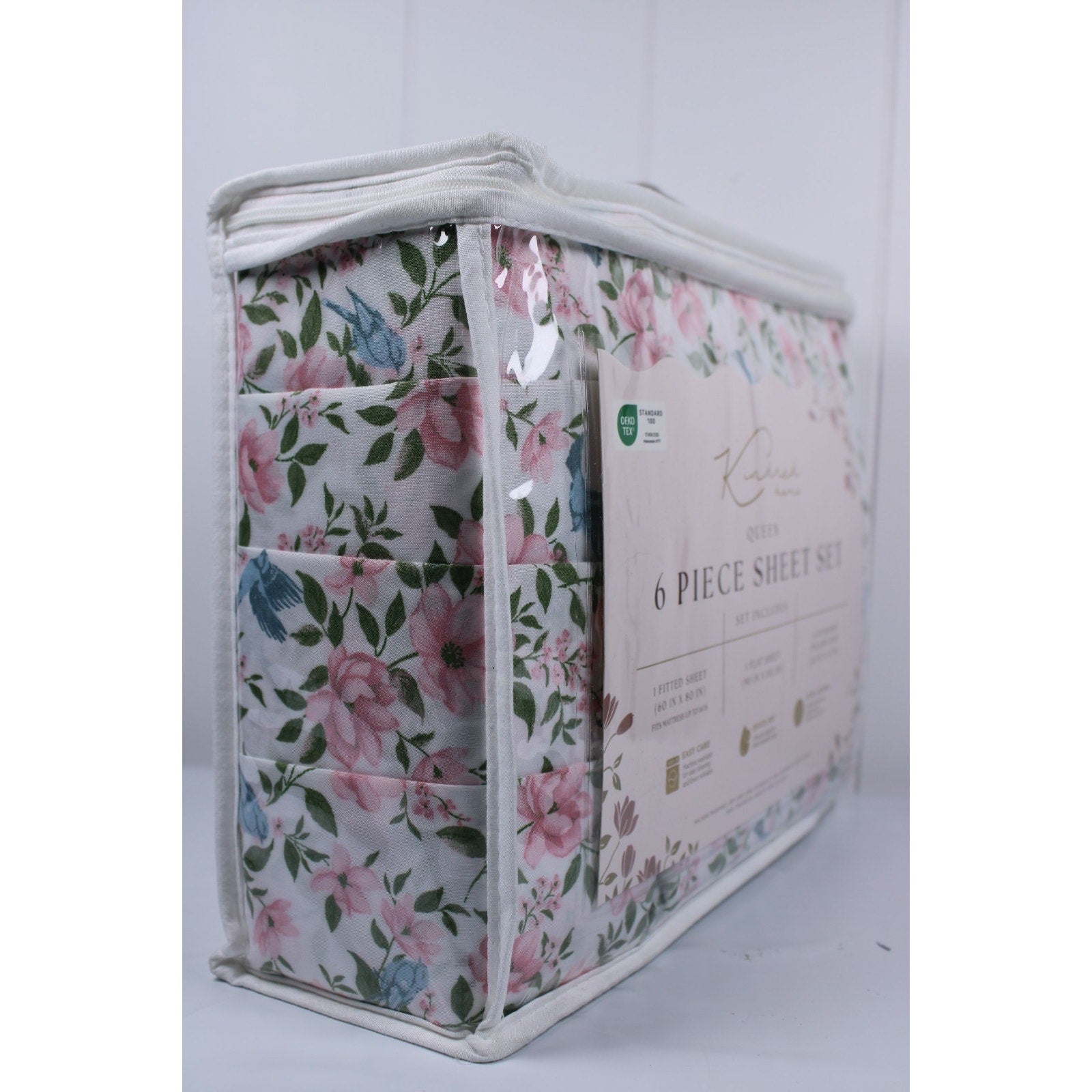 KINDRED HOME 6 pc Floral design Queen Sheet Set 2 EX Pillowcases