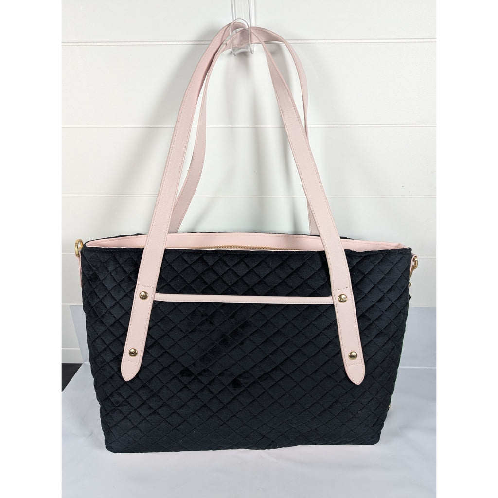 Juicy Couture Juicy Tale Weekender Tote Bag Black Pink Quilted Bow Bag Y2K NWT