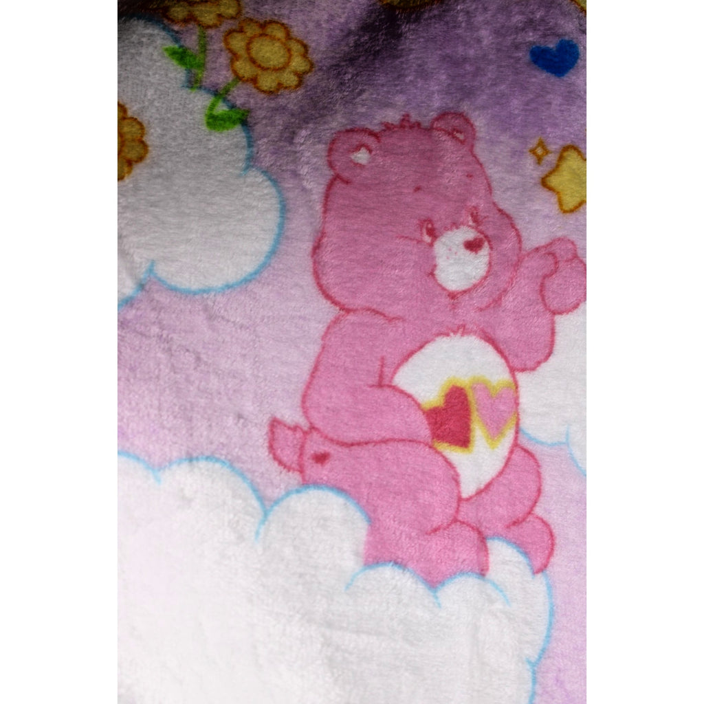 Care Bears Soft Throw Blanket Smiley Suns Rainbows Flowers and Clouds 50” X 70”