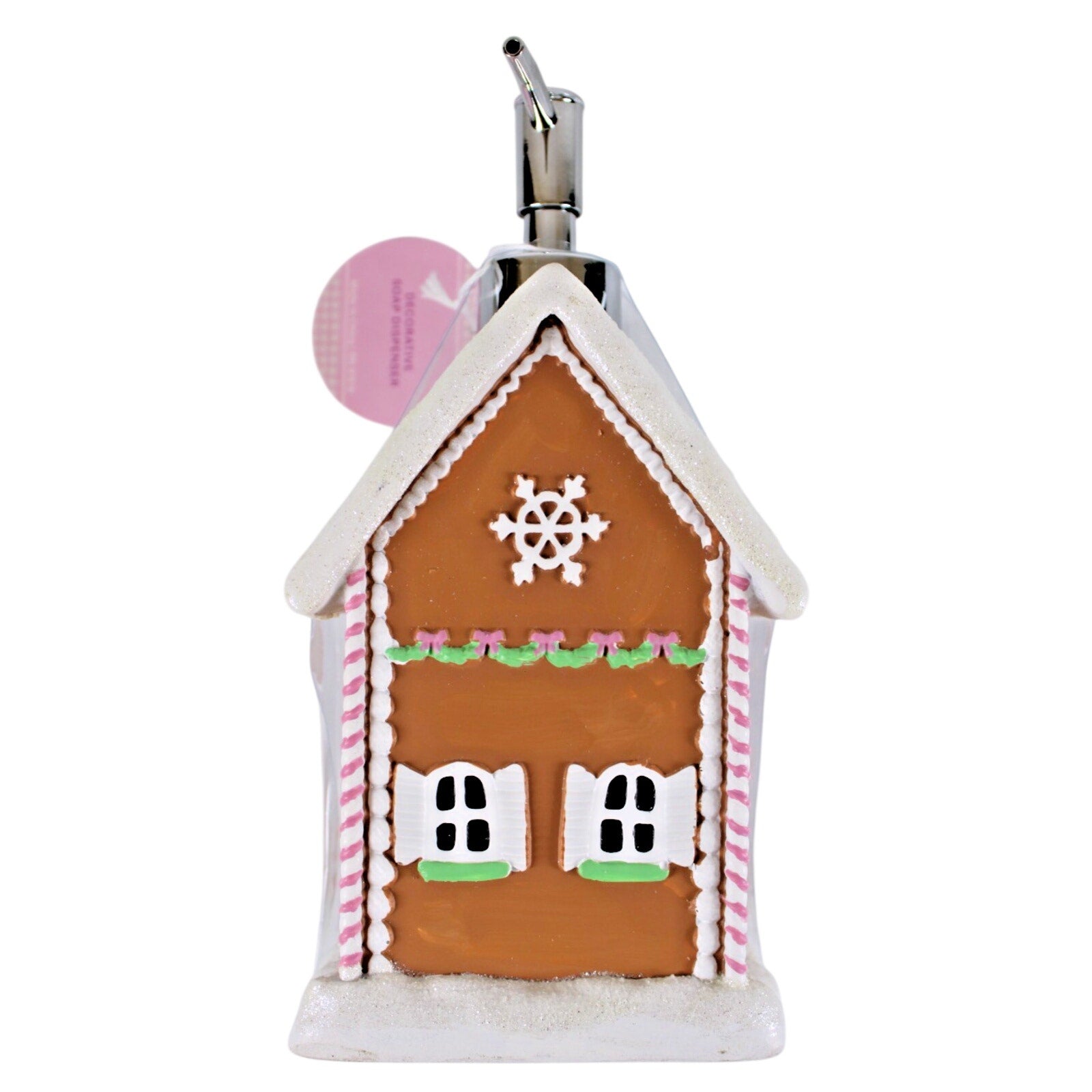 Large Glittery Gingerbread Cookie House Christmas Soap Lotion Dispenser New