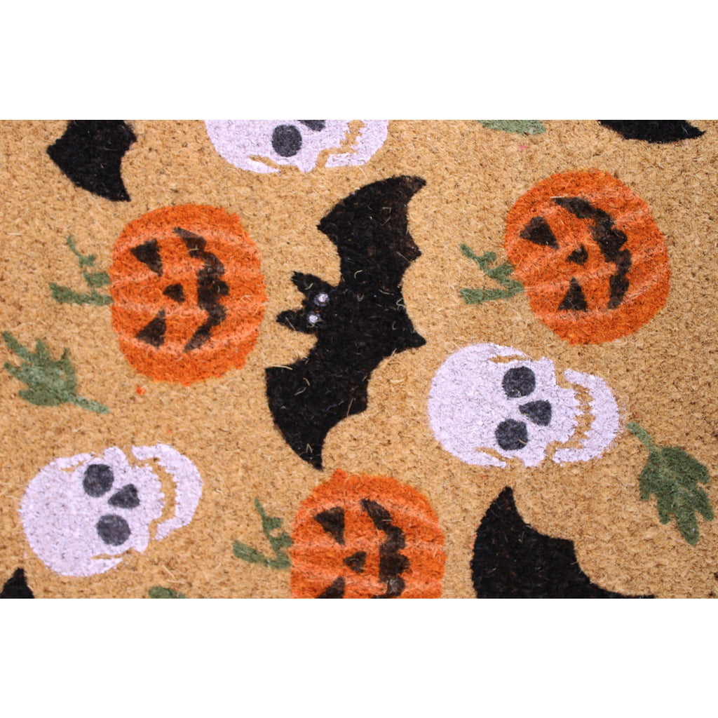 Halloween Coir Doormat Ghost Skull Jack-O-Lantern Bat Doormat 20x32 Non-Slip
