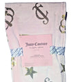 Juicy Couture Pink Plush Throw Blanket 60" X 70" Oversized, Crown, Stars, Hearts