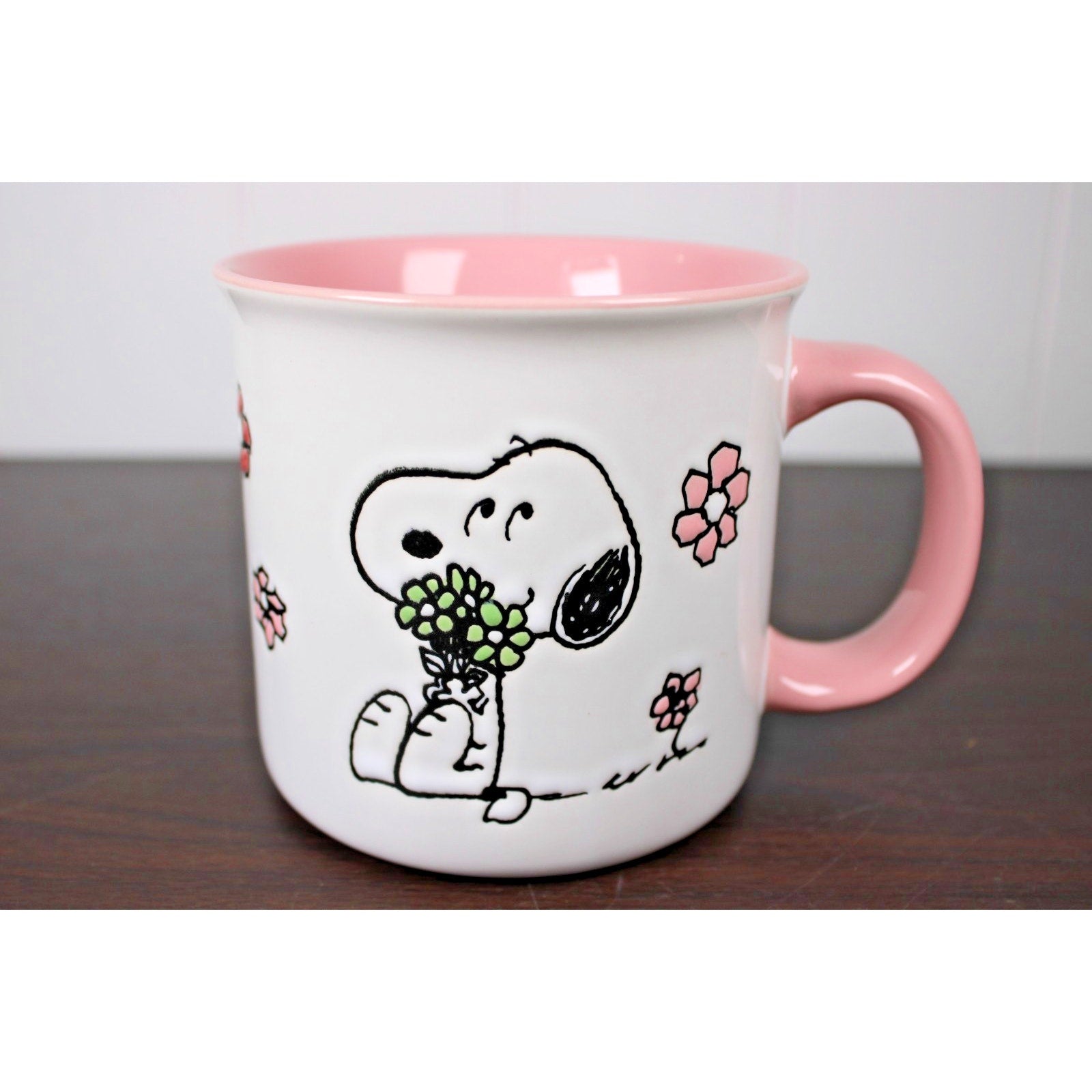 Peanuts Snoopy & Flowers Jumbo 21 oz Coffee Mug, Soup Mug, Hot or Cold Beverages