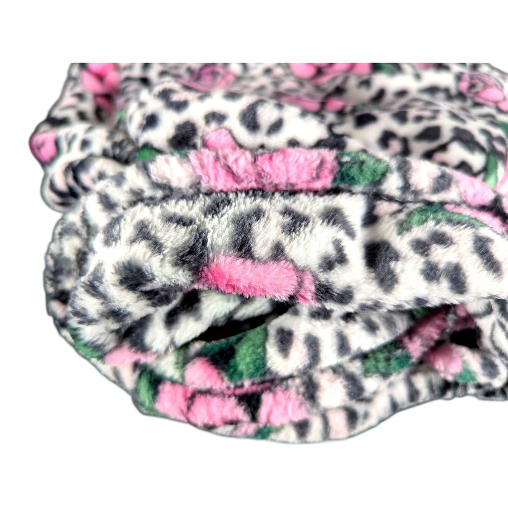 Ed Hardy Twin Plush Blanket 60x90 Roses, Leopard Spots