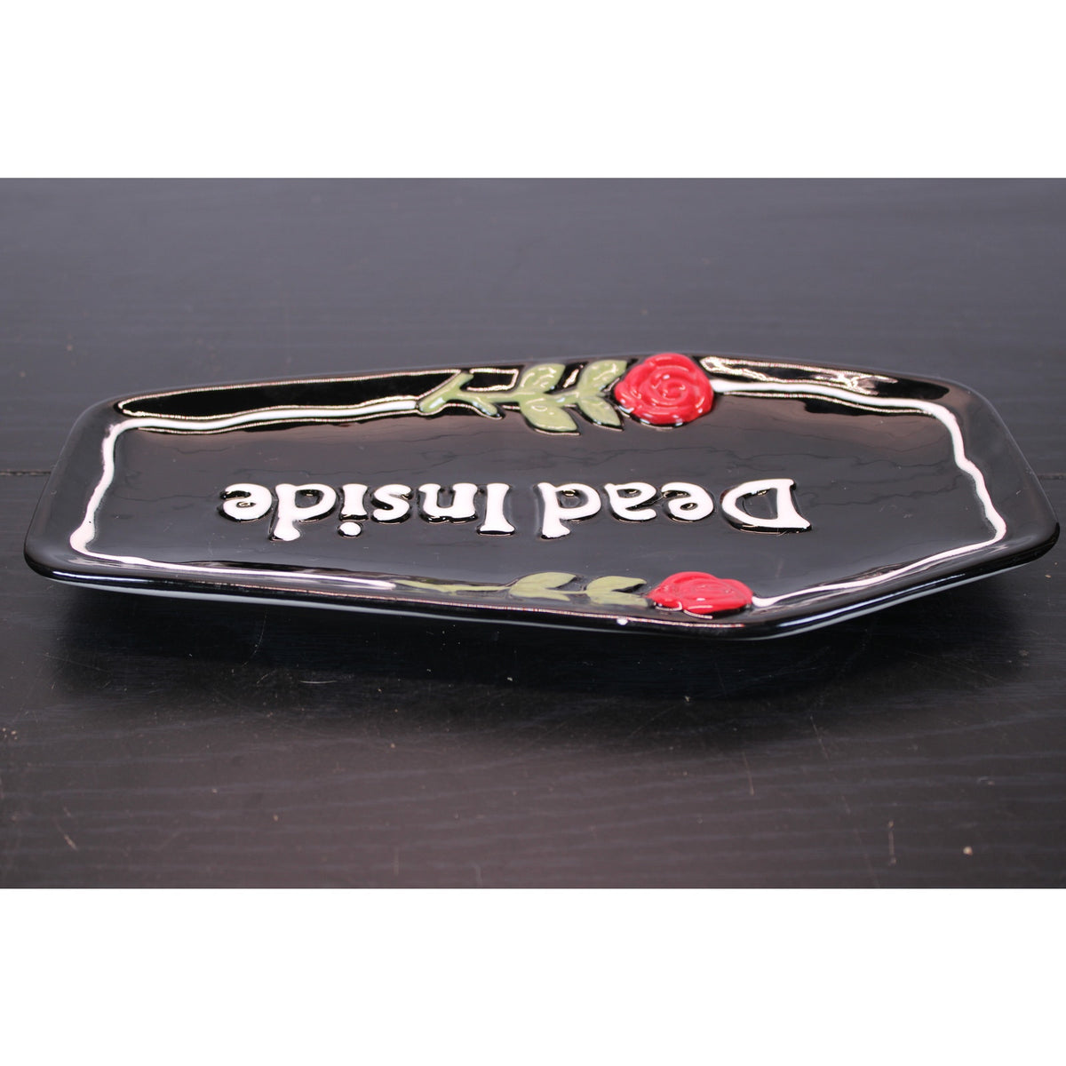 Midnight Spell Halloween Coffin Shaped Serving Platter Dish / Over-sized Spoon Rest