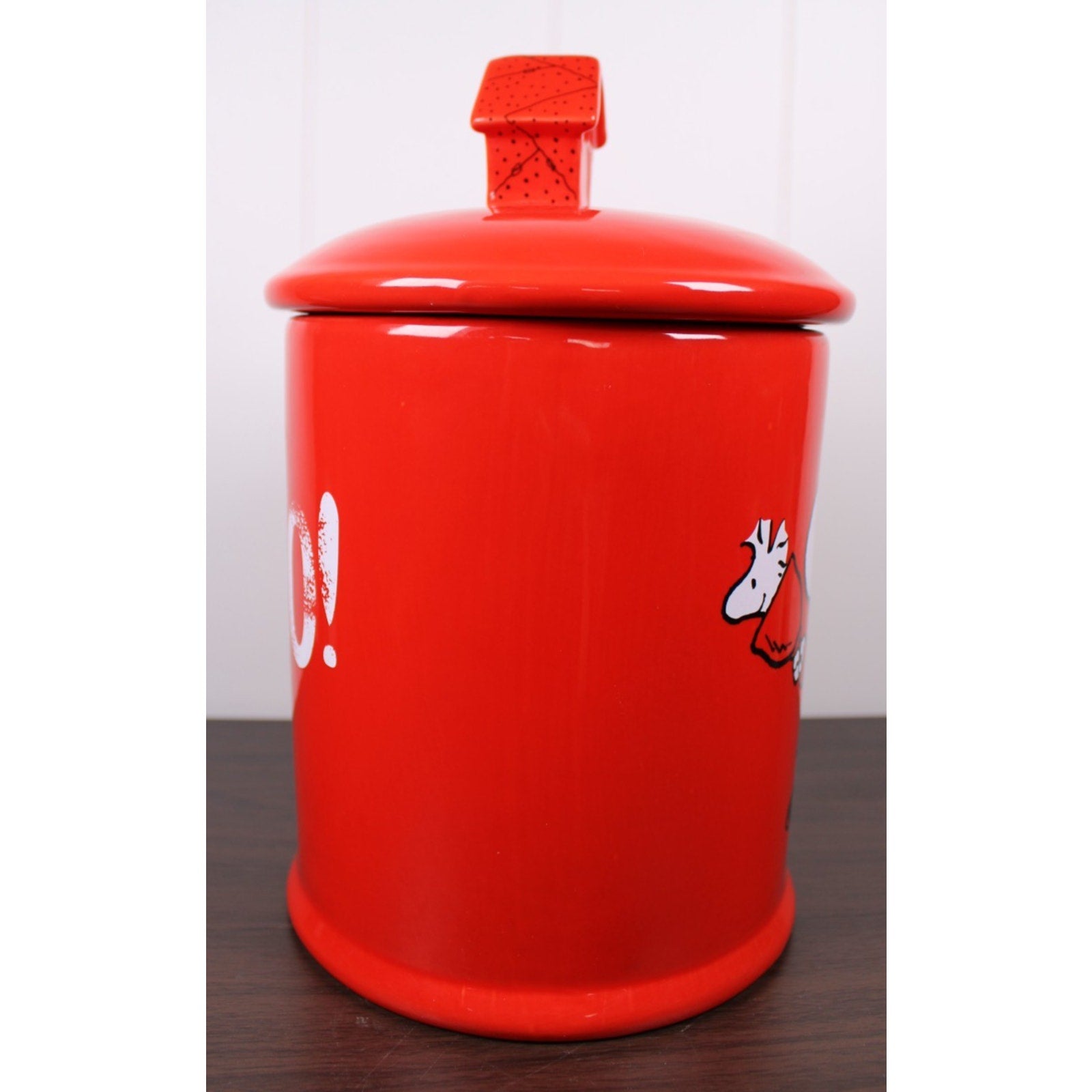 Bell Ringing Santa Snoopy Christmas Cookie Jar / Dog Treat Canister