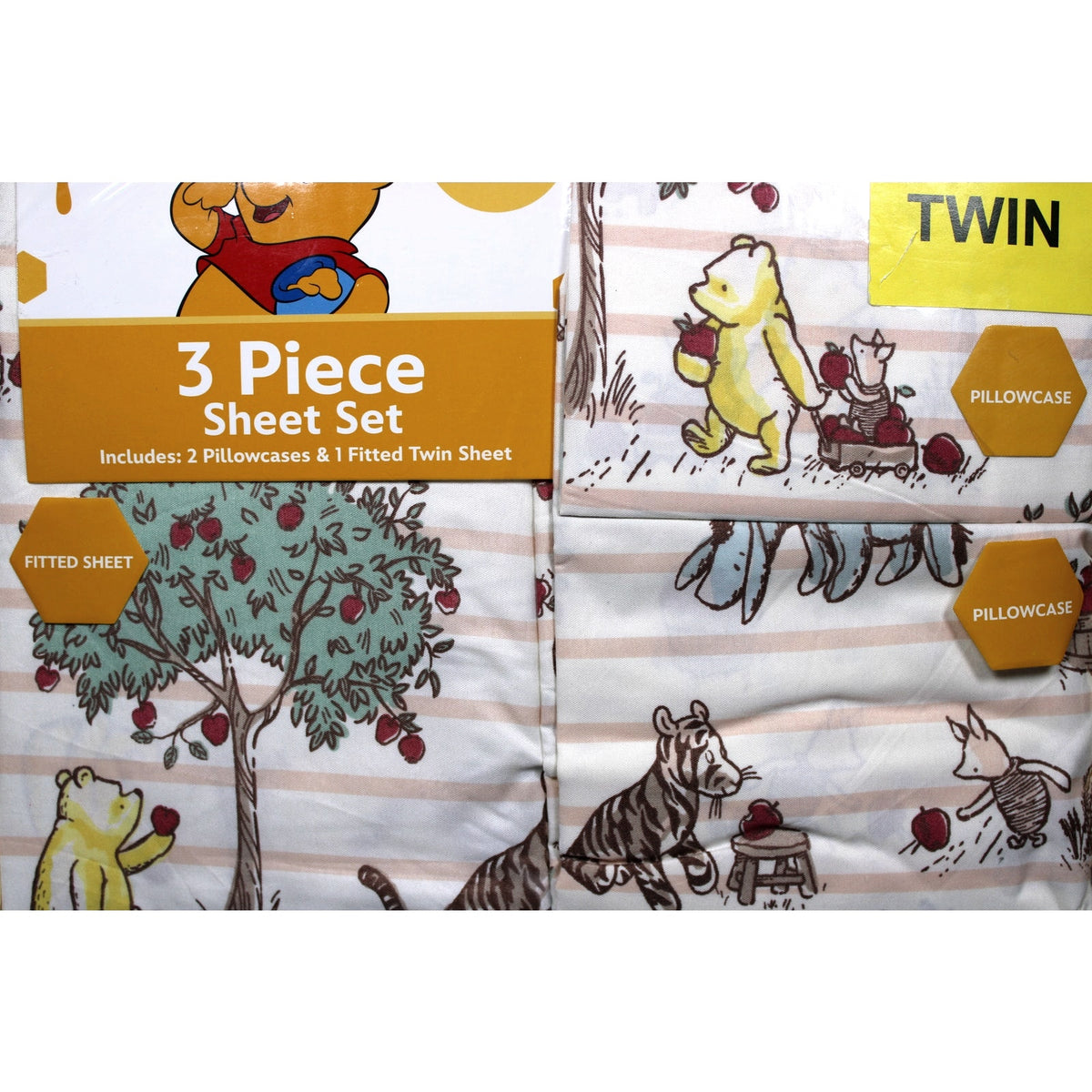 Winnie The Pooh 5 Piece, TWIN Comforter 64x86, 1 Sham 20x26 & 3 Piece Sheet Set