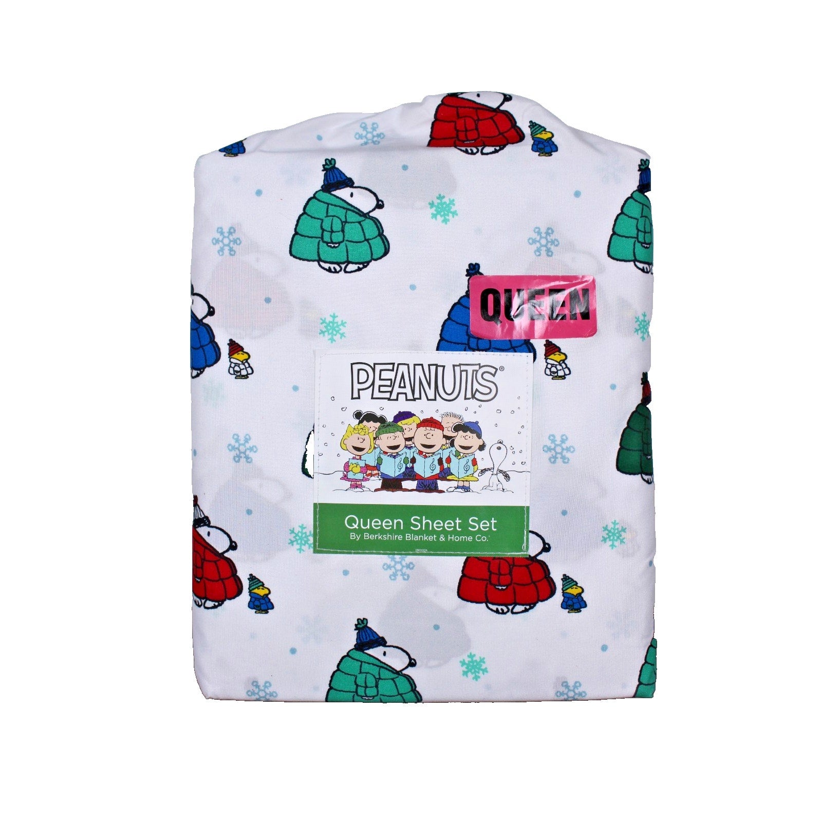 Snoopy Queen Sheet Set White Puffer Jacket Print