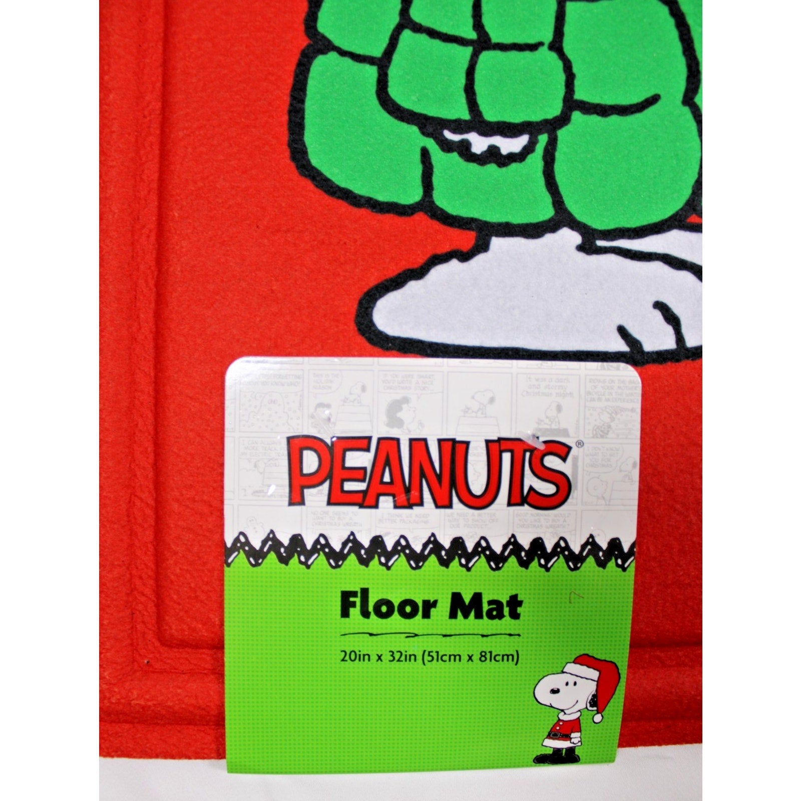 PEANUTS Snoopy Green Puffer Jacket Welcome to our Home Floor Mat 20”X32”