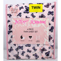 BETSEY JOHNSON 4 psc Butterfly Delight Pink TWIN Sheet Set Soft Sheets