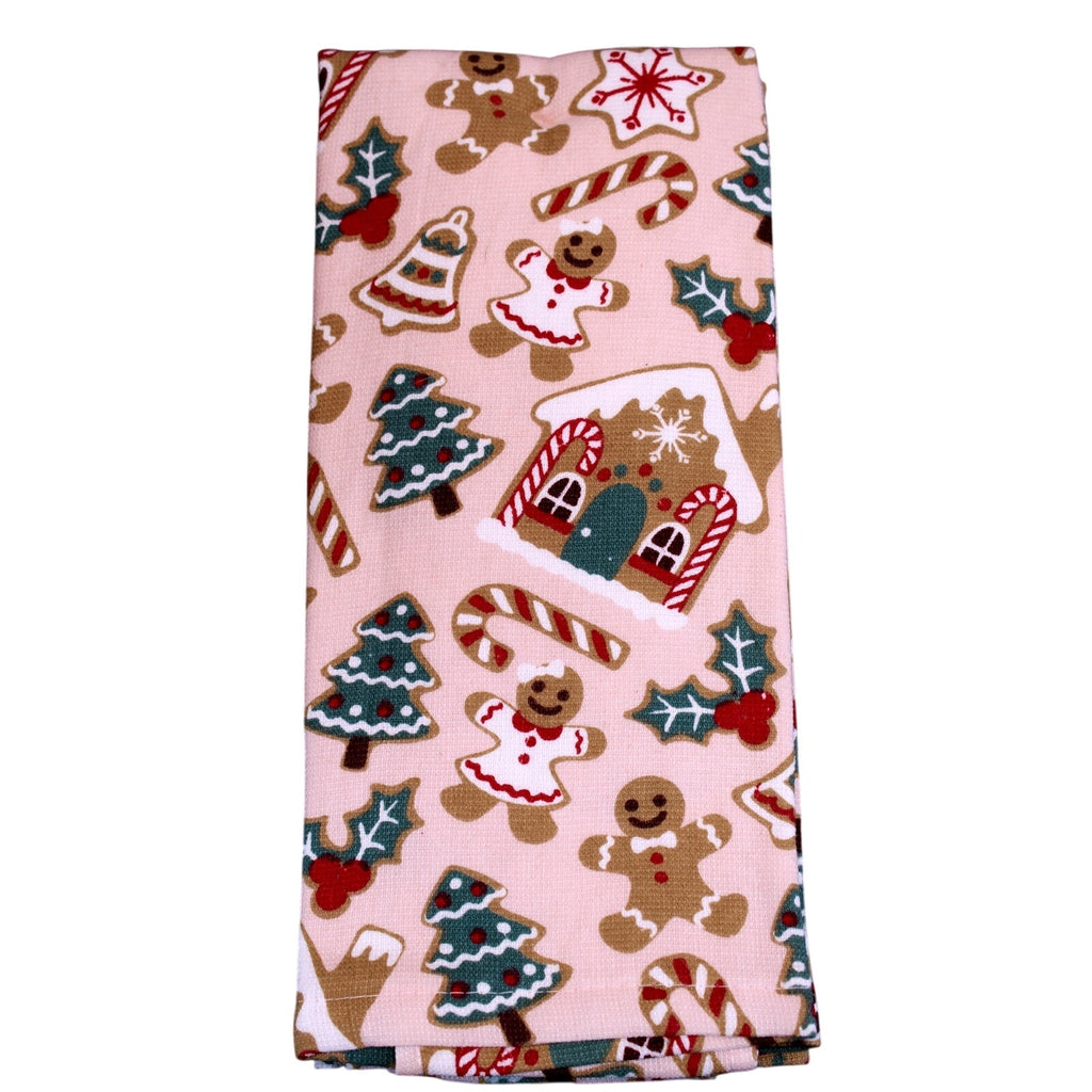 Gingerbread House Kitchen Towels Christmas Cookies Set of 2 Towels - New