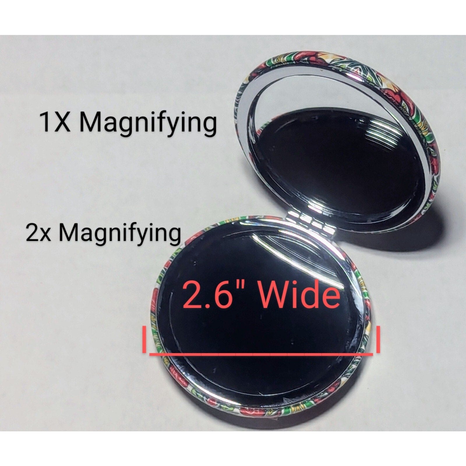 Pocket Mirror for Women Small Travel Mirror Magnifying Mandala Designs Flowers