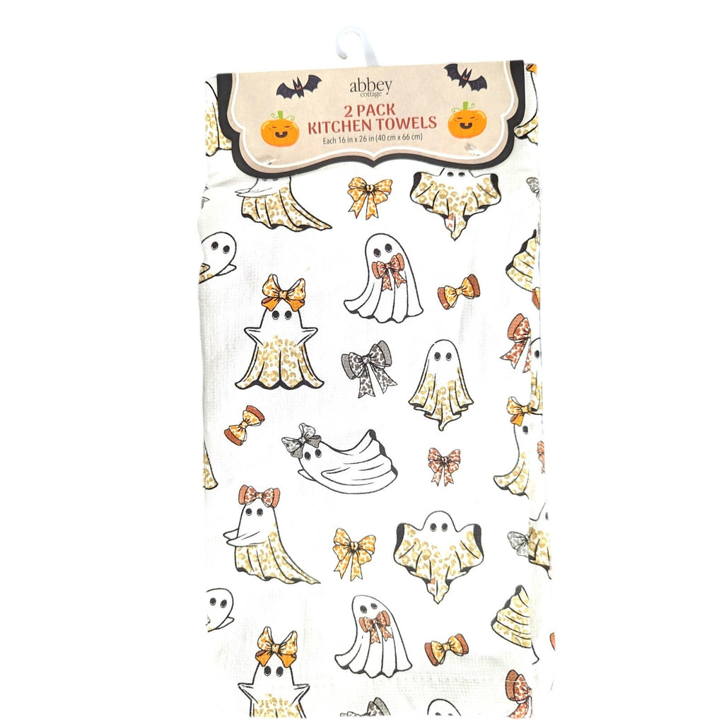 Abby Cotton - 2Pack Kitchen Towels 16"x26" Ghosts Halloween, Bows
