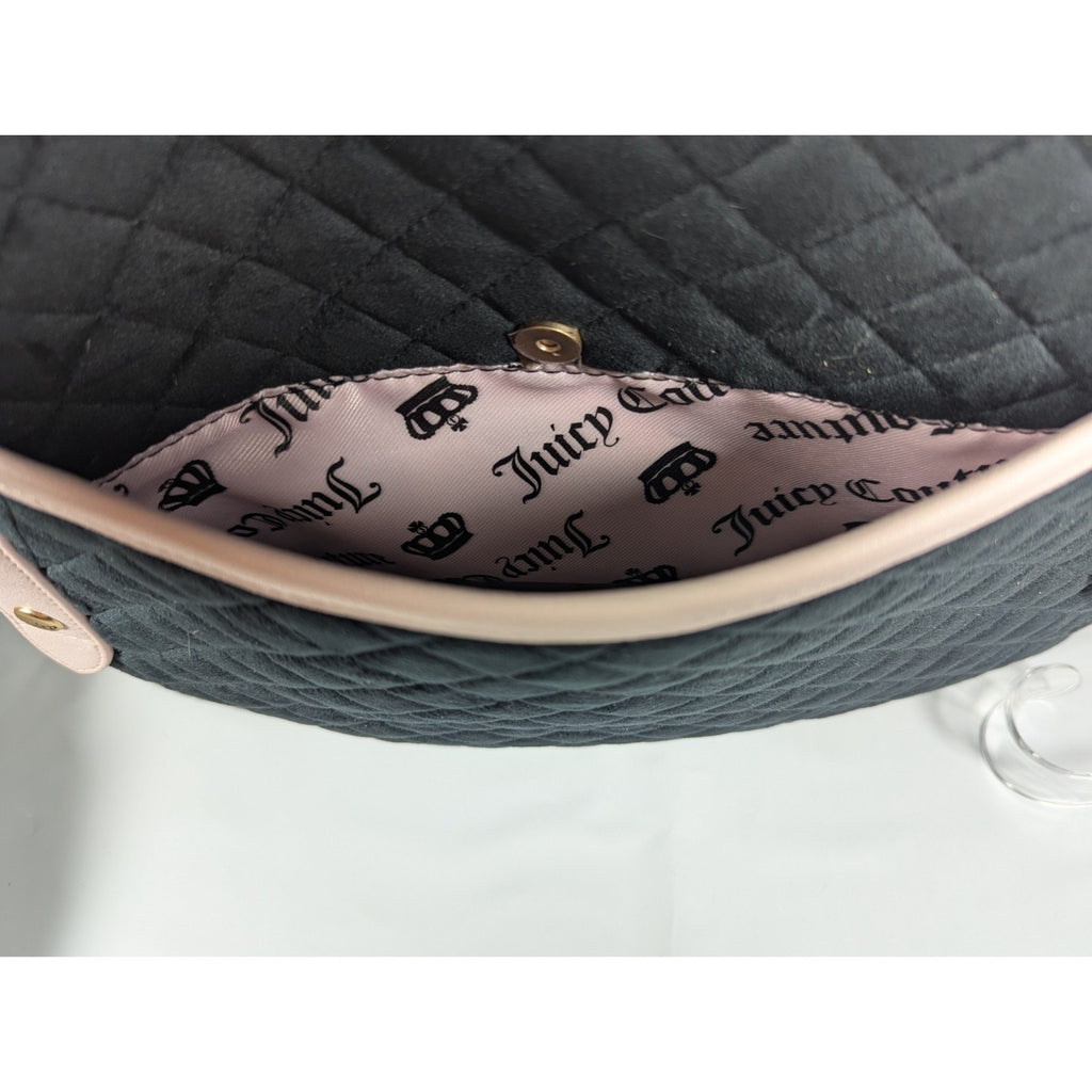 Juicy Couture Juicy Tale Weekender Tote Bag Black Pink Quilted Bow Bag Y2K NWT