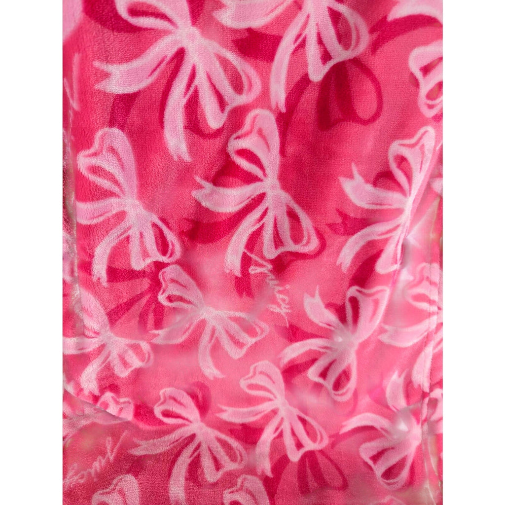 Juicy Couture Kids Plush Throw, 50x70, Bows, JC Logo, Pink, Soft