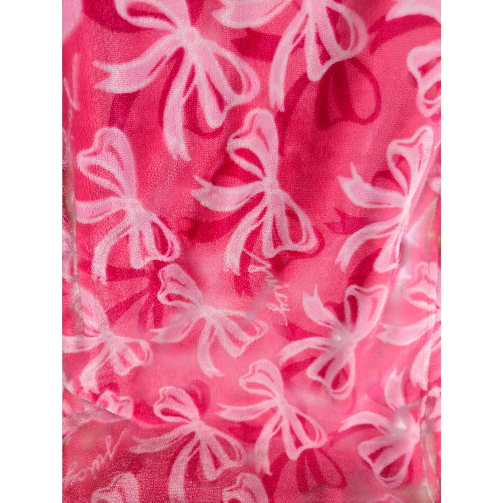 Juicy Couture Kids Plush Throw, 50x70, Bows, JC Logo, Pink, Soft