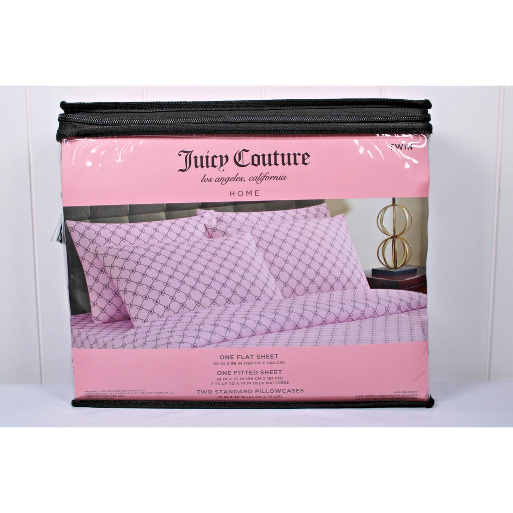 Juicy Couture Twin 4psc Bed Sheet Chains and Hearts