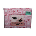 STAY SPOOKY 6pc KING Halloween Skulls / Pumpkins & Bows Pink Sheet Set - NEW