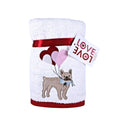 Set of 2 Hand Towels Bull Dog Valentine’s Day Love Heart Balloons Made in Turkey