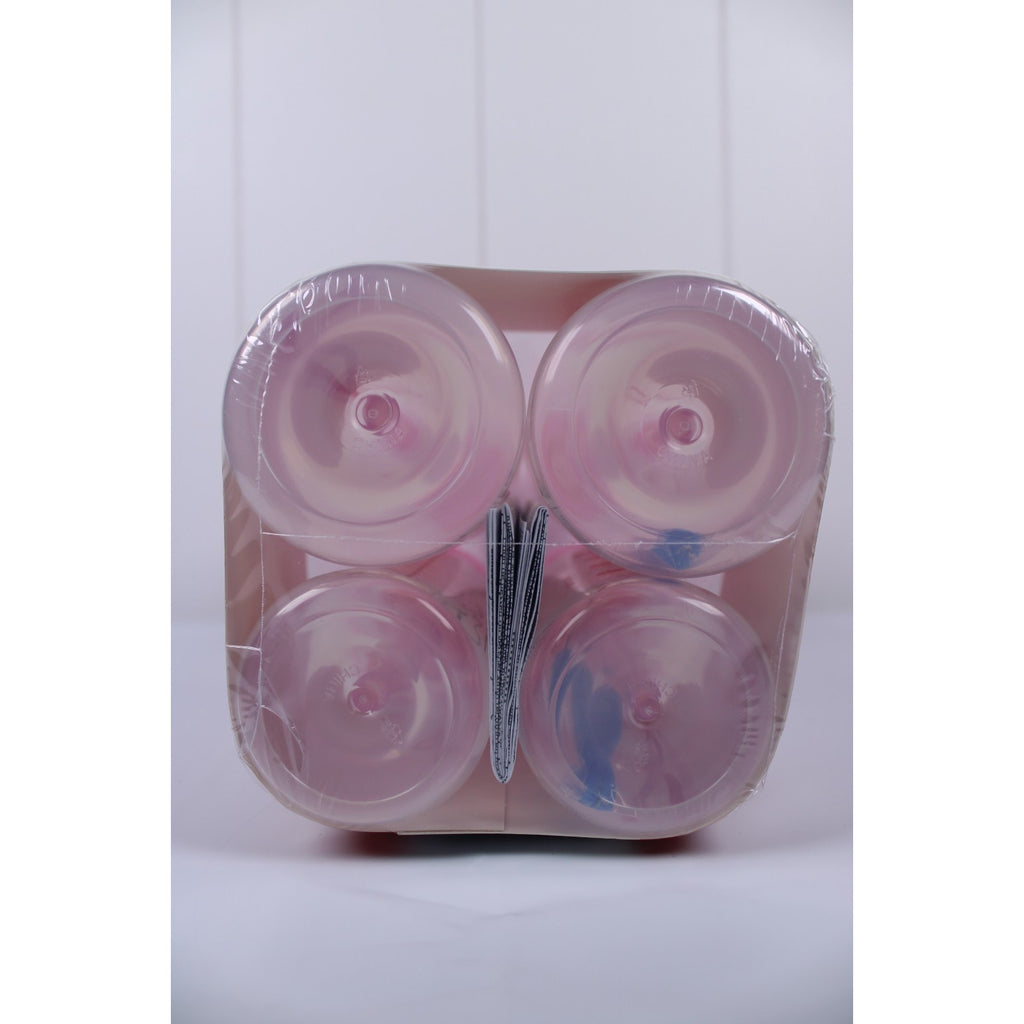 Dr Brown's Natural Flow BPA Free 0m+ Level 1 PINK 2+2 Bottles 4 Pack Set