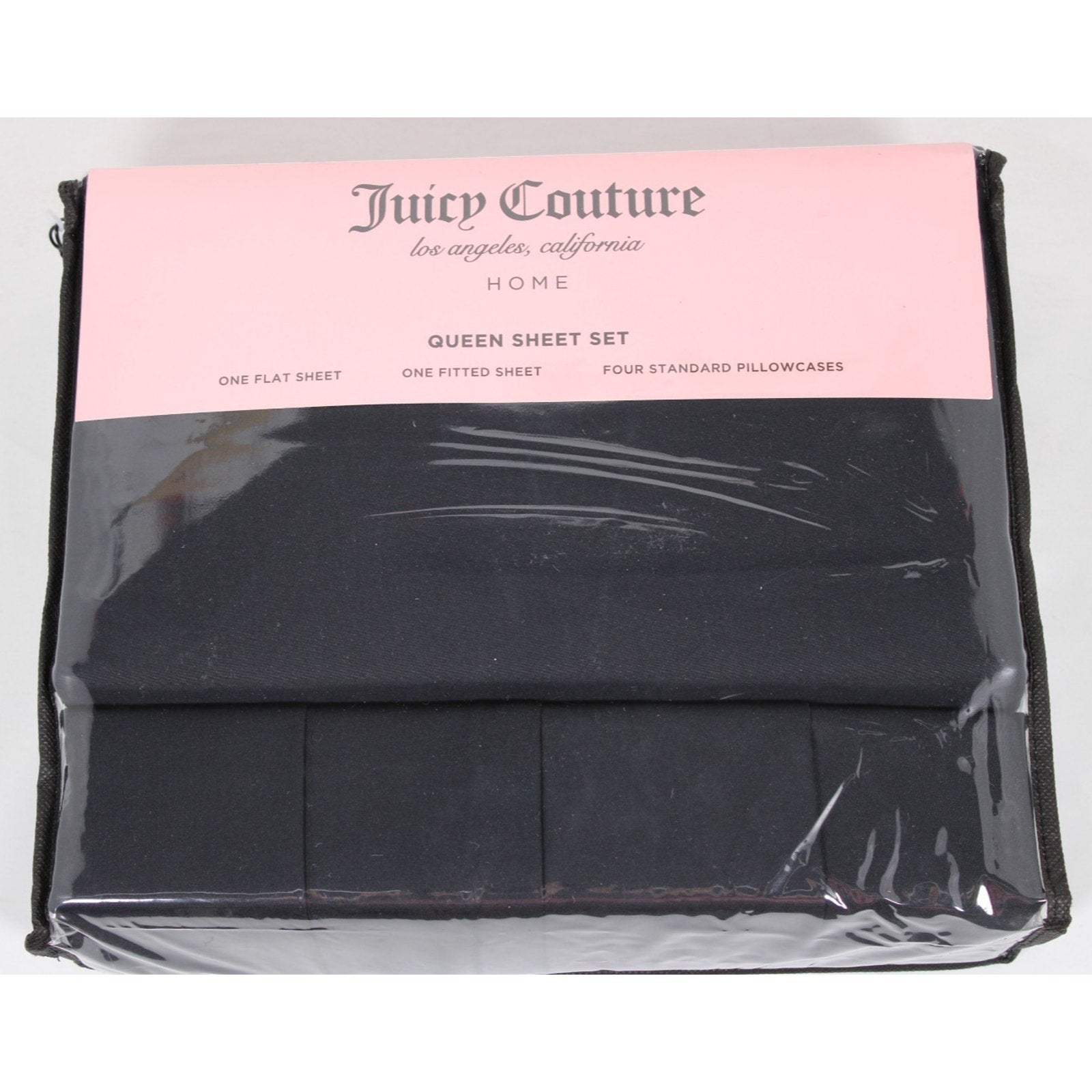 JUICY COUTURE Black QUEEN 6psc Sheet Set New