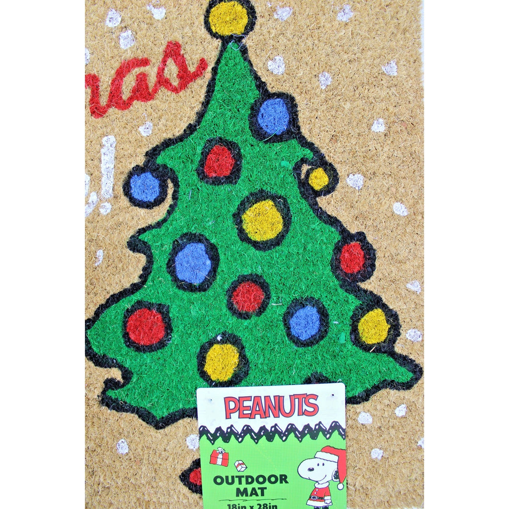 Peanuts Snoopy Woodstock "Oh Christmas Tree" Coco Coir Mat 18"x28”
