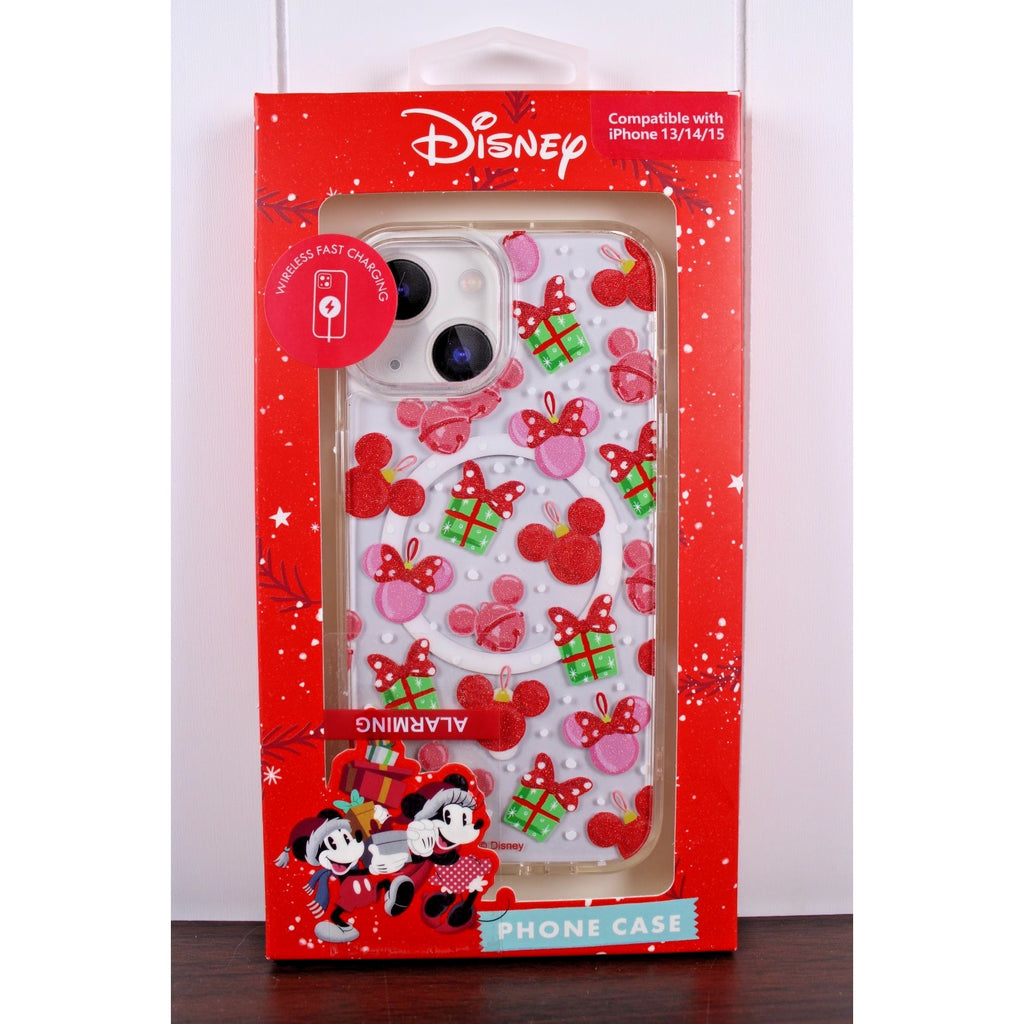 Disney holiday iPhone 13/14/15 Christmas phone case glitter mickey minnie mouse