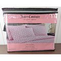 Juicy Couture Queen 6pc Sheet Set, Juicy Monogram, Rose Hearts, Pink