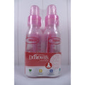 Dr Brown's Natural Flow BPA Free 0m+ Level 1 PINK 2+2 Bottles 4 Pack Set