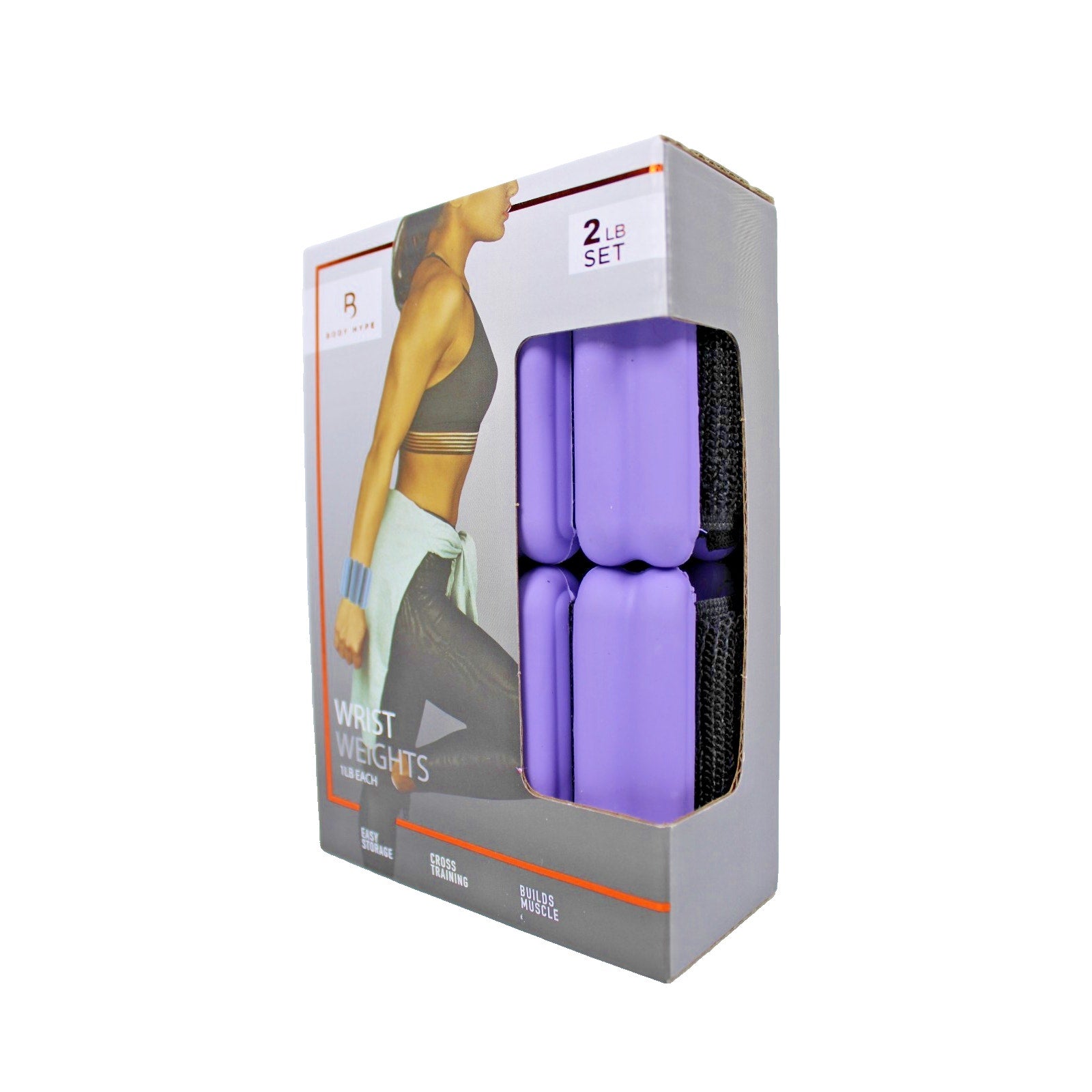 BODY HYPE Wrist Weights Adjustable 2lbs Set Comfortable 1lb Each Fitness PURPLE