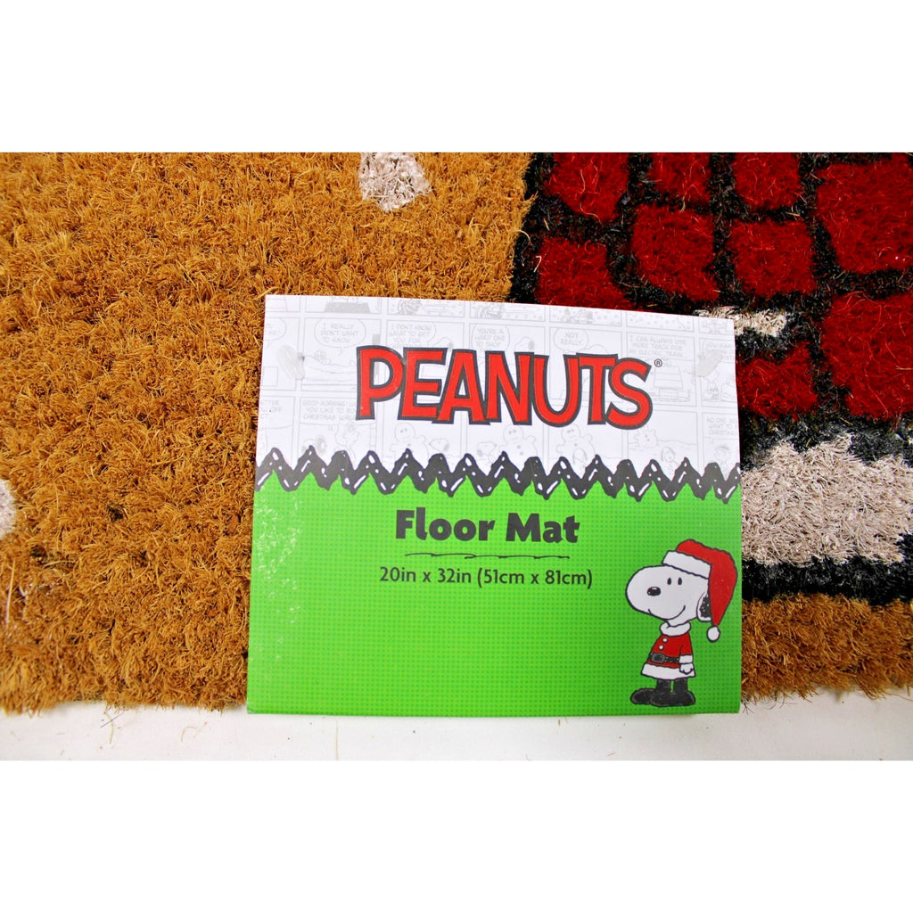 Peanuts Snoopy Woodstock Red Puffer Jacket Merry Christmas Coco Coir Mat 20"x32”