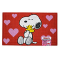 Peanuts Snoopy - Woodstock Valentines Rubber Outdoor Mat 18”X 30” Hug