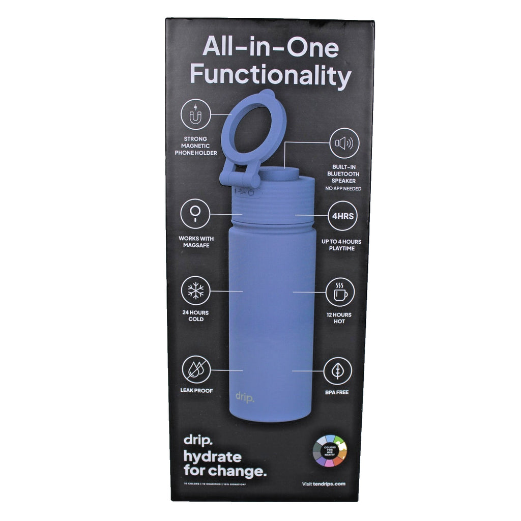 Drip All In One Bluetooth Speaker & Magnetic Holder 17oz. Magsafe Bottle -Blue