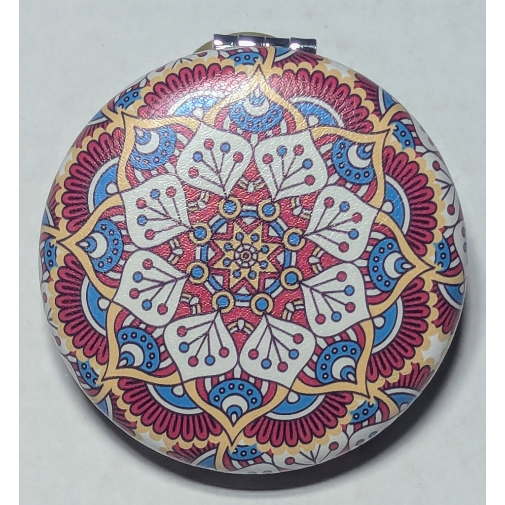 Pocket Mirror for Women Small Travel Mirror Magnifying Mandala Designs Flowers