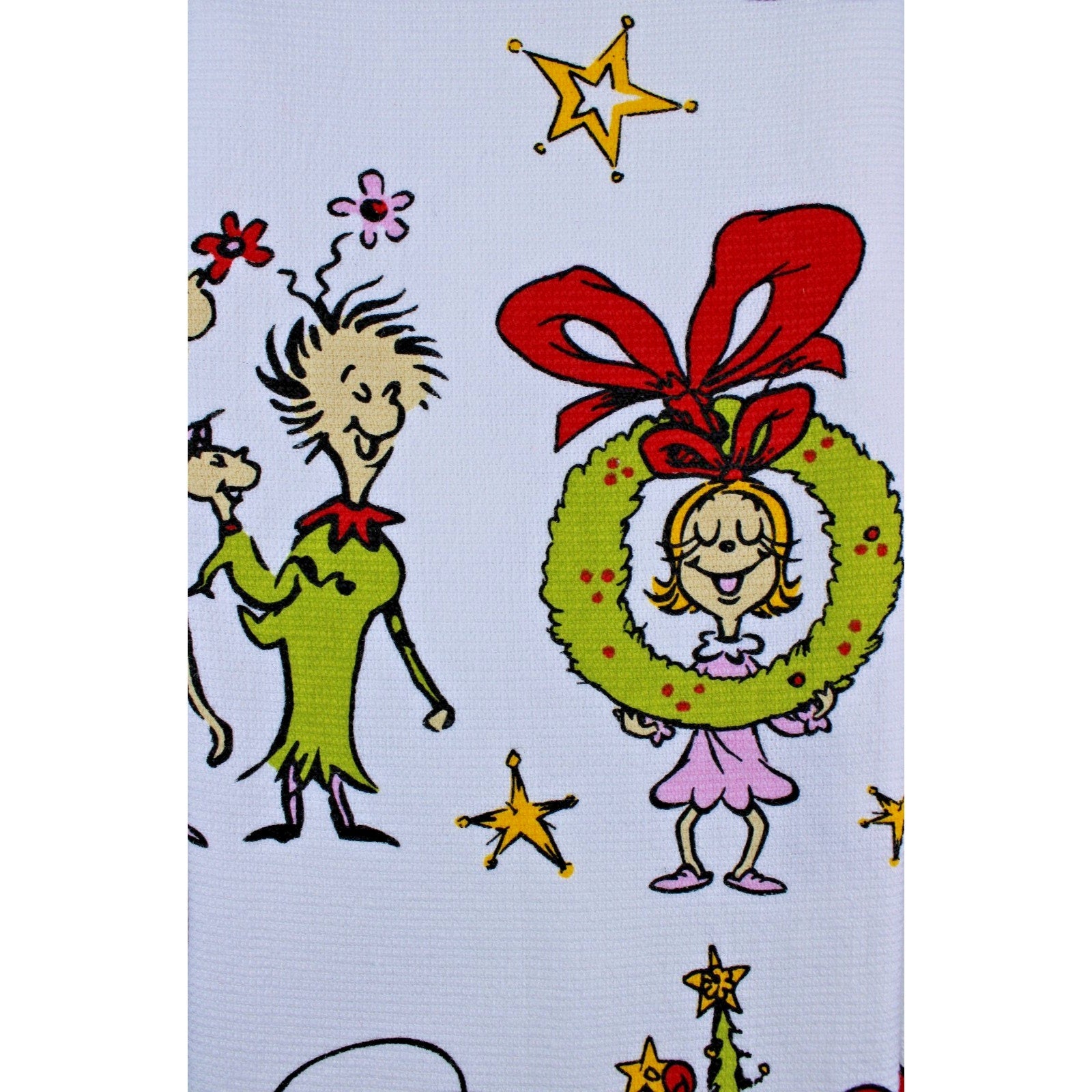 Set Of 3 Dr. Seuss The Grinch Whoville Cindy Lou Christmas Kitchen Cotton Towels