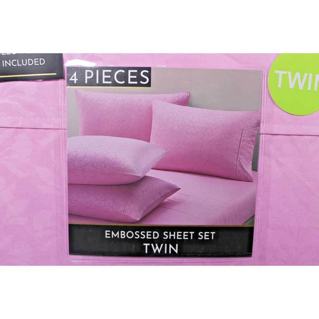 Rachel Zoe 4 piece Embossed Twin Sheet Set