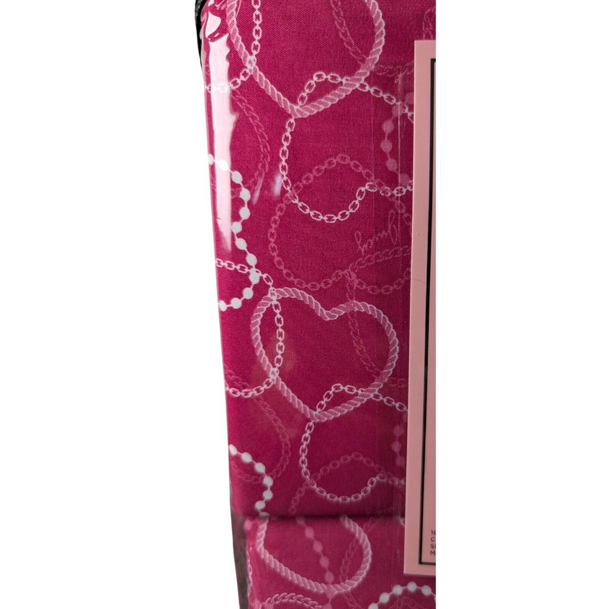 Juicy Couture Full 6pc Sheet Set, Juicy Monogram, Rose Pearl Hearts, Pink Chain